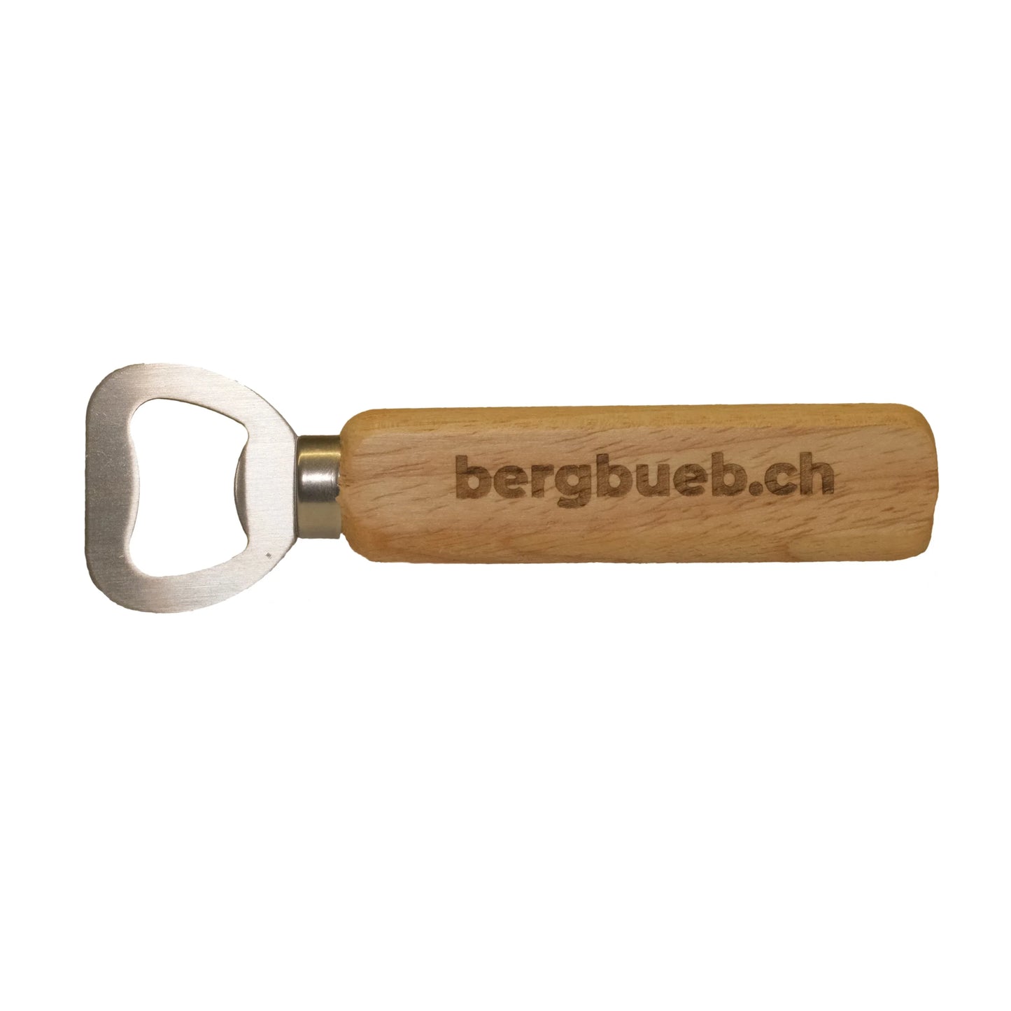 Flaschenöffner von bergbueb.ch mit Holzgriff und personalisierbarer Gravur