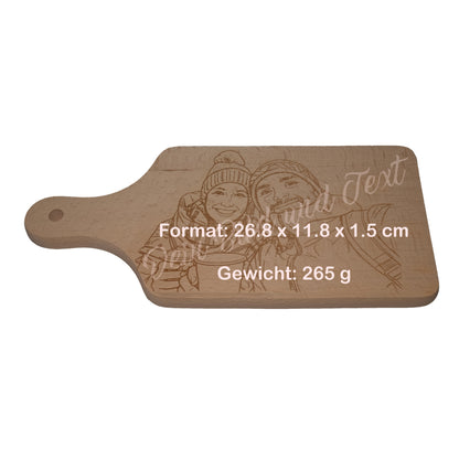 Planche à découper, gravée individuellement selon votre modèle