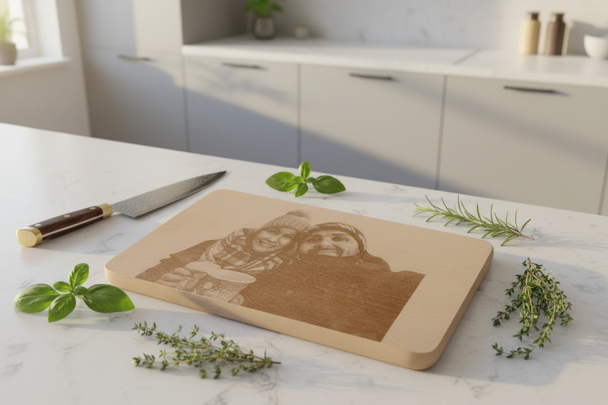 Planche à découper, gravée individuellement selon votre modèle
