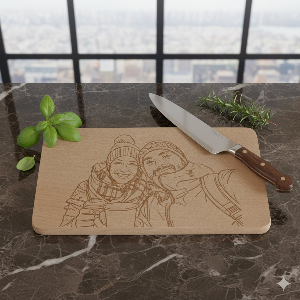 Planche à découper, gravée individuellement selon votre modèle