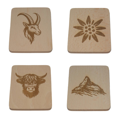 Dessous de verres « Swiss Summit » en pack de 4
