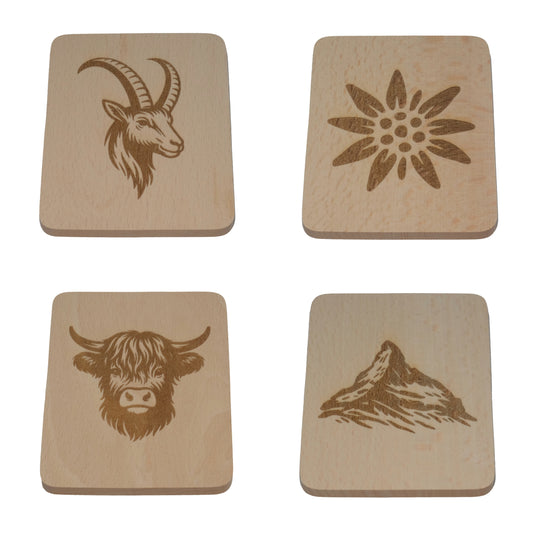 Untersetzer im 4-er Päckli für Raclettepfännchen