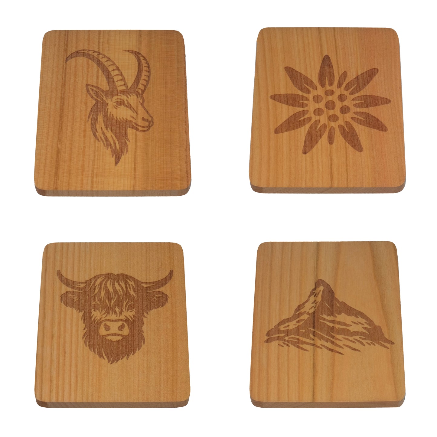 Dessous de verres « Swiss Summit » en pack de 4