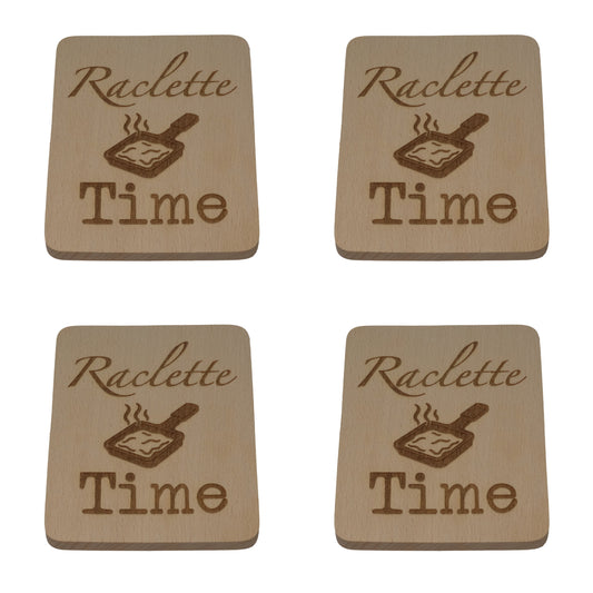 Untersetzer "Raclette Time" im 4-er Päckli für Raclettepfännchen