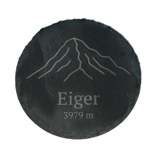 Lasergravierter Schieferuntersetzer "Eiger"