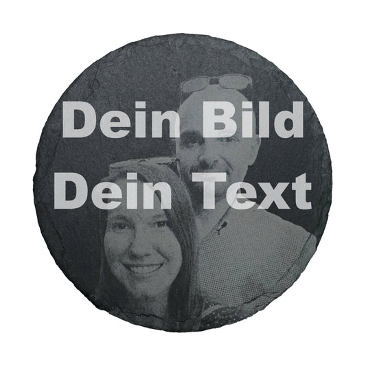 Untersetzer aus Schiefer mit eingraviertem Foto, individuell hergestellt nach Deiner Vorlage