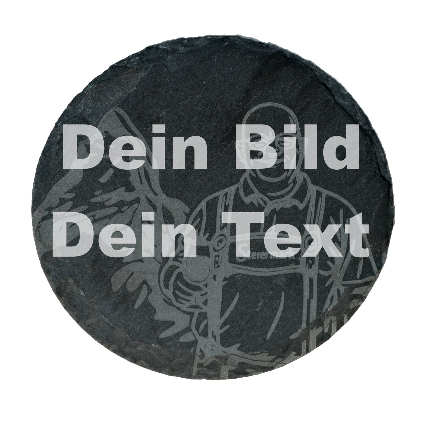 Untersetzer aus Schiefer mit eingravierter Konturengrafik, individuell hergestellt nach Deiner Vorlage