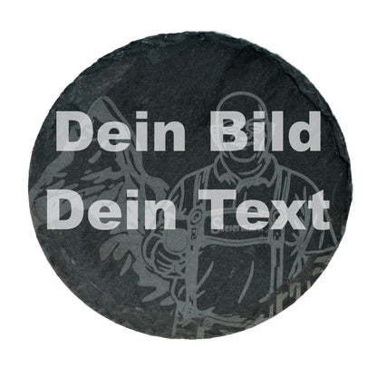 Untersetzer aus Schiefer mit eingravierter Konturengrafik, individuell hergestellt nach Deiner Vorlage