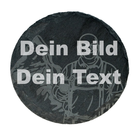 Untersetzer aus Schiefer mit eingravierter Konturengrafik, individuell hergestellt nach Deiner Vorlage
