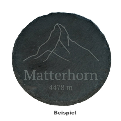 Untersetzer aus Schiefer mit eingravierter Konturengrafik, individuell hergestellt nach Deiner Vorlage