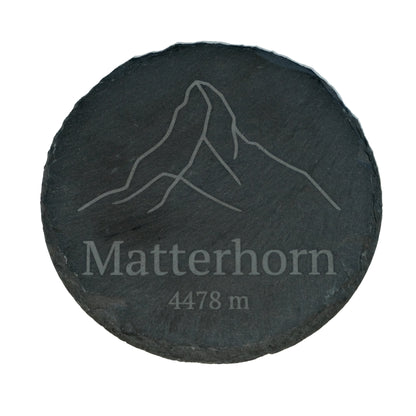 Lasergravierter Schieferuntersetzer "Matterhorn"