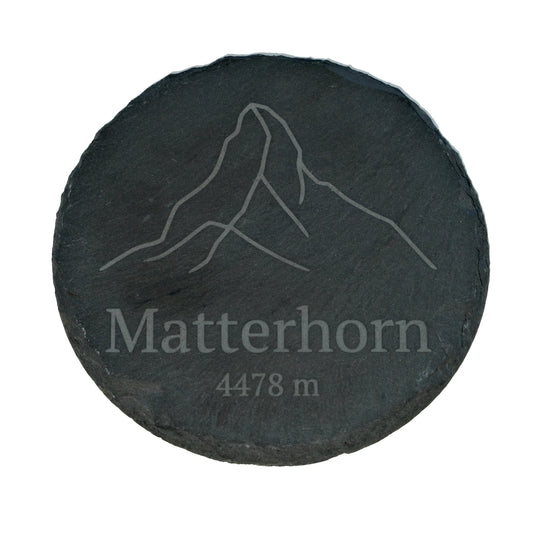 Lasergravierter Schieferuntersetzer "Matterhorn"