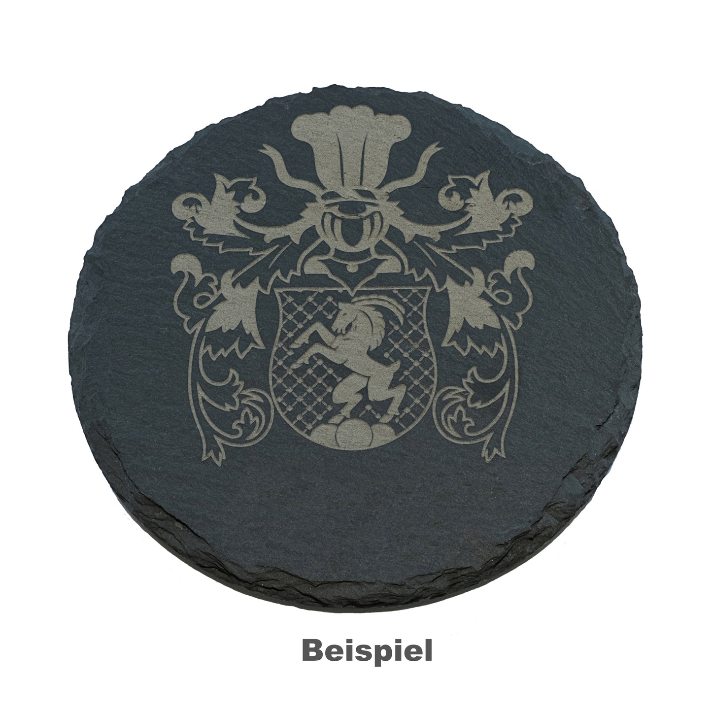 Untersetzer aus Schiefer mit eingravierter Konturengrafik, individuell hergestellt nach Deiner Vorlage